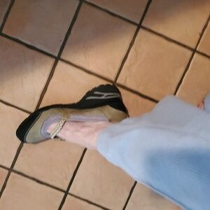 Ahnu Olivia Sage and Black Suede Vibram Wedge Slipon Sz. 10 Shoes